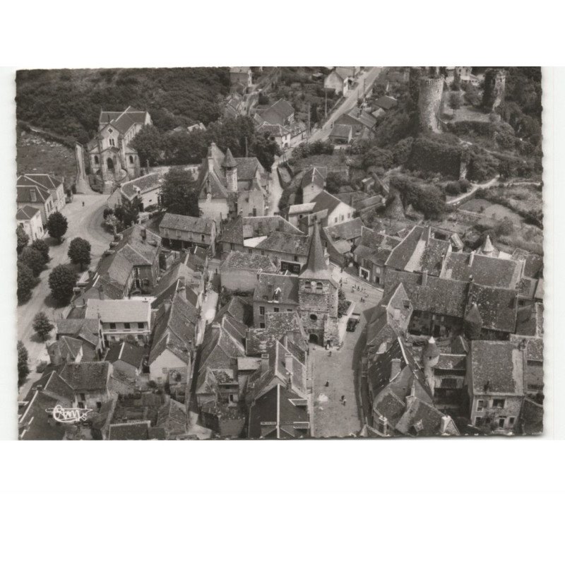 HERISSON: générale et ruines du château vue aérienne 10x15 - très bon état