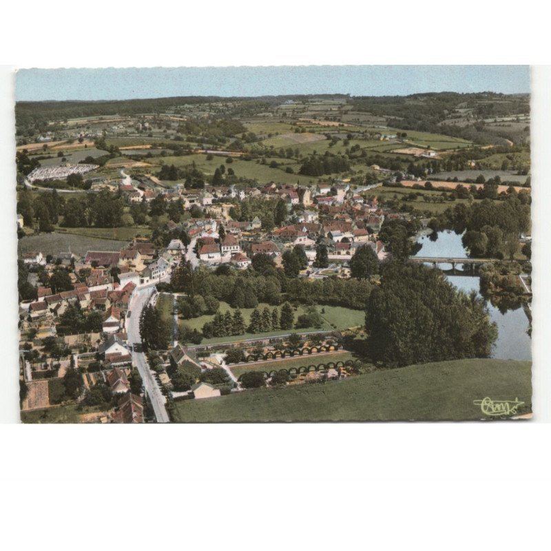 MEAULNE: vue générale et route de valigny vue aérienne 10x15 - très bon état