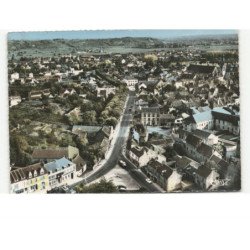 SAINT-POURCAIN-sur-SIOULE: vue générale et carrefour routes moulins montluçon vue aérienne 10x15 - très bon état