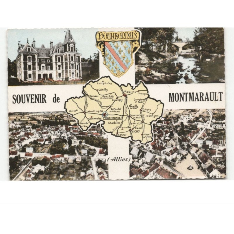 MONTMARAULT: souvenir vue aérienne 10x15 - très bon état