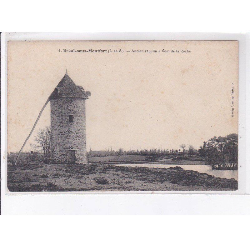 BREAL-sous-MONTFORT: ancien moulin à vent de la roche - très bon état