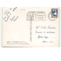 BOURBON-L'ARCHAMBAULT: vue générale, l'église saint-georges XIIe siècle vue aérienne 10x15 - état