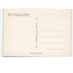 CERILLY: vue générale et l'église vue aérienne 10x15 - très bon état
