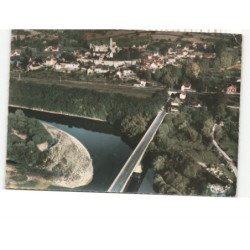 BILLY: vue générale et entrée du pays route de saint-pourçain avec pont sur l'allier vue aérienne 10x15 - état
