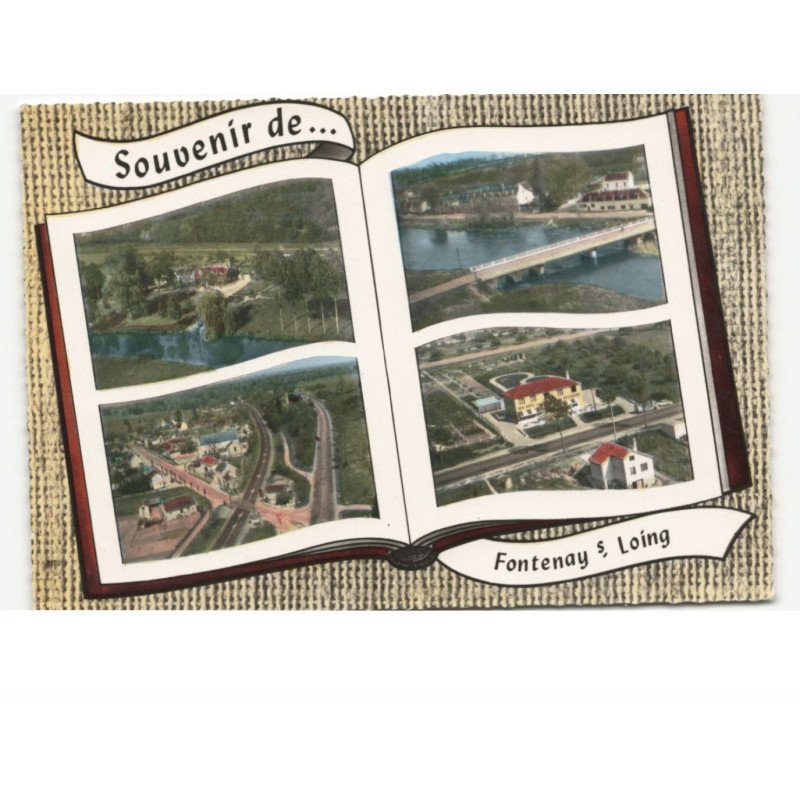 FONTENAY sur LOING: touvent, le pont sur le loing, les amis de la route vue aérienne 10x15 - très bon état