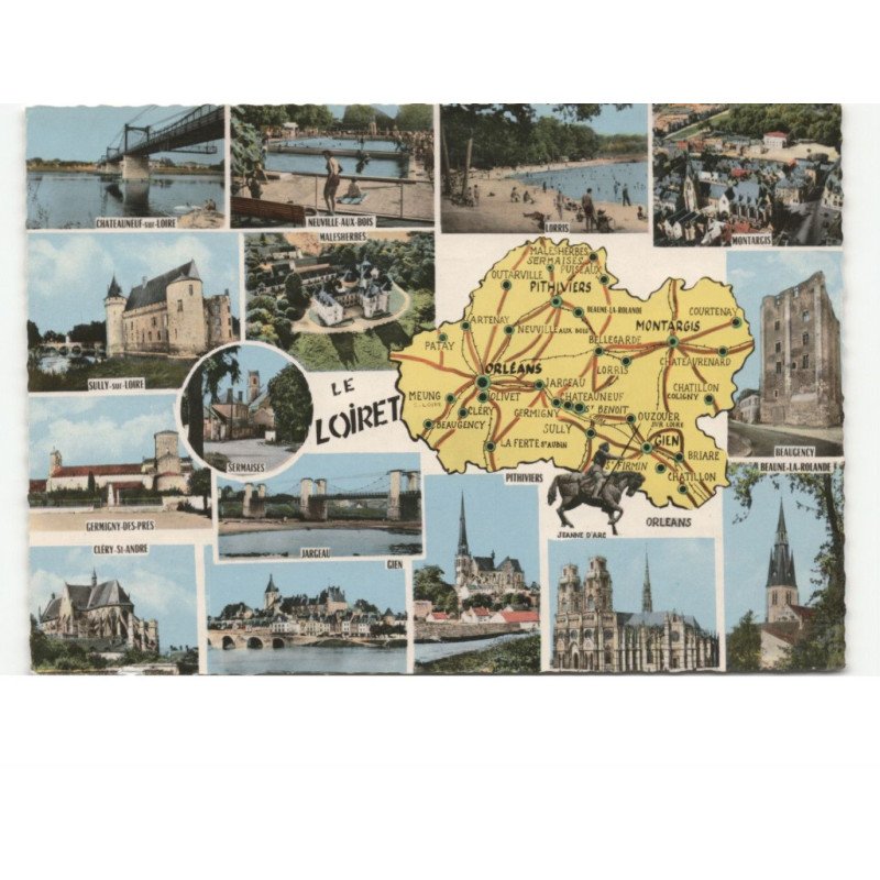 LOIRET: 15 vues vue aérienne 10x15 - très bon état