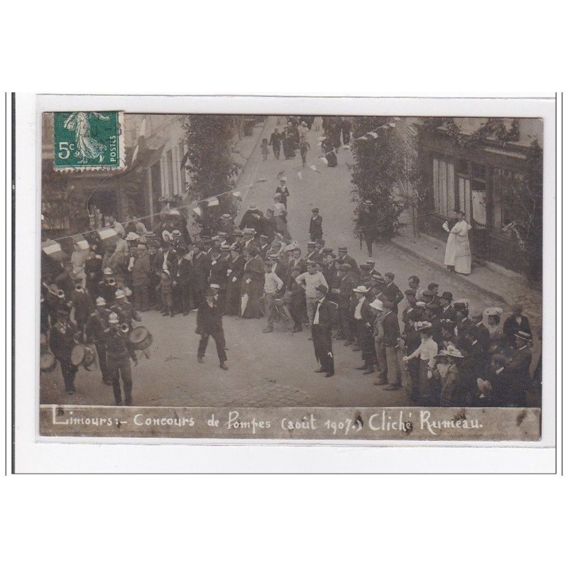 LIMOURS : concours de pompes (aout 1907) cliché Rumeau - tres bon etat