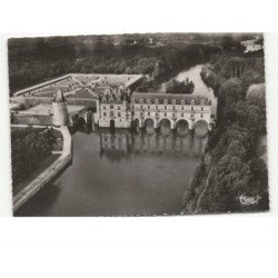 CHENONCEAUX: le château et les jardins vue aérienne 10X15 - très bon état