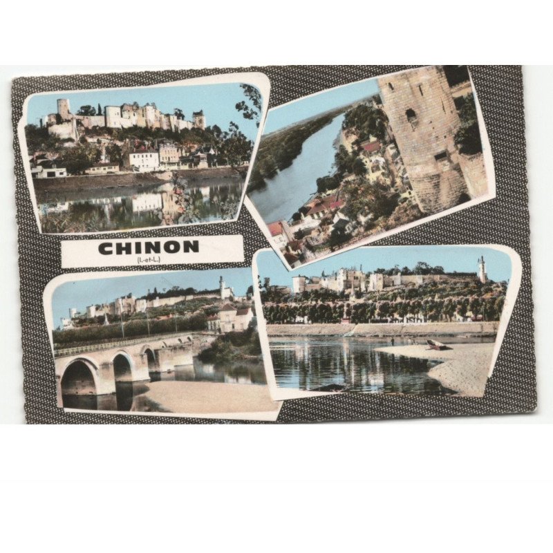 CHINON: 4 vues vue aérienne 10X15 - état