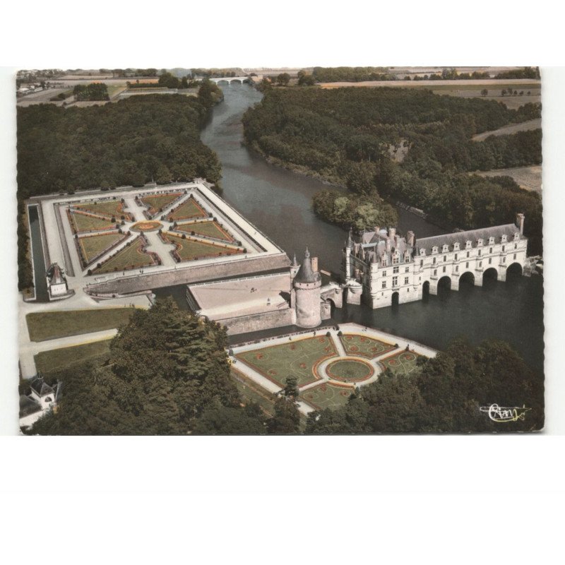CHENONCEAUX: le château vue aérienne 10X15 - très bon état
