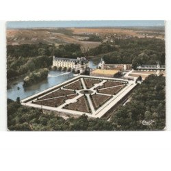 CHENONCEAUX: le château et ses jardins vue aérienne 10X15 - très bon état