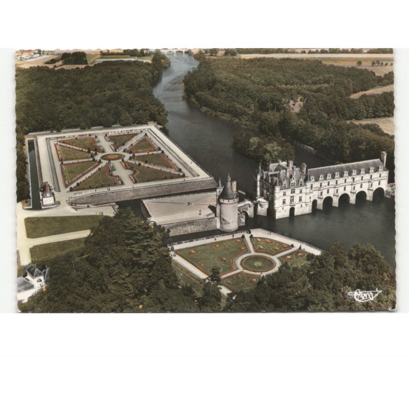 CHENONCEAUX: le château vue aérienne 10X15 - très bon état