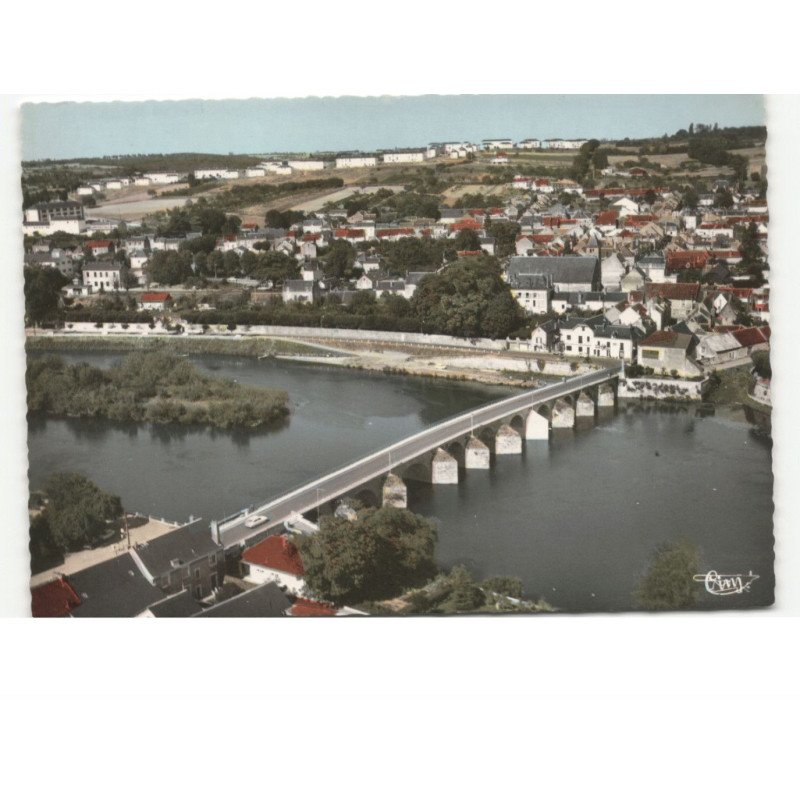 DESCARTES: le pont sur la creuse vue aérienne 10X15 - très bon état