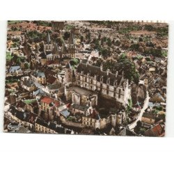 LOCHES: le château, logis royal vue aérienne 10X15 - très bon état