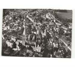 LOCHES: la collégiale saint-ours vue aérienne 10X15 - très bon état