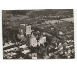 LOCHES: le donjon, le martelet XVe siècle et la tour ronde vue aérienne 10X15 - très bon état