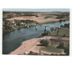 NOUATRE: la plage et le pont sur la vienne vue aérienne 10X15 - très bon état