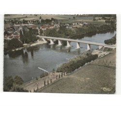 POUZAY: la plage et le nouveau pont vue aérienne 10X15 - état