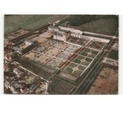 VILLANDRY: le château et les jardins d'ornements vue aérienne 10X15 - très bon état