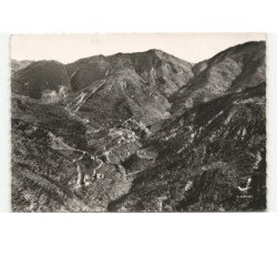 environs de LUCERAM: route de peira-cava, les lacets et vue sur leceram vue aérienne 10X15 - très bon état