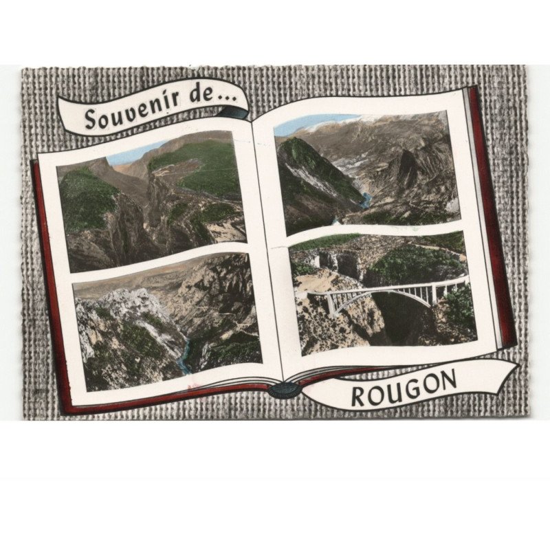 ROUGON: souvenir de... 4 vues vue aérienne 10X15 - très bon état