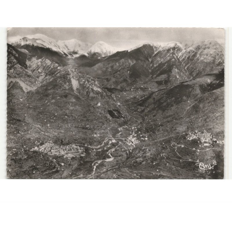 BELVEDERE: les 3 villages roquebilière nouveau le vieux roquebilière vue aérienne 10X15 - très bon état