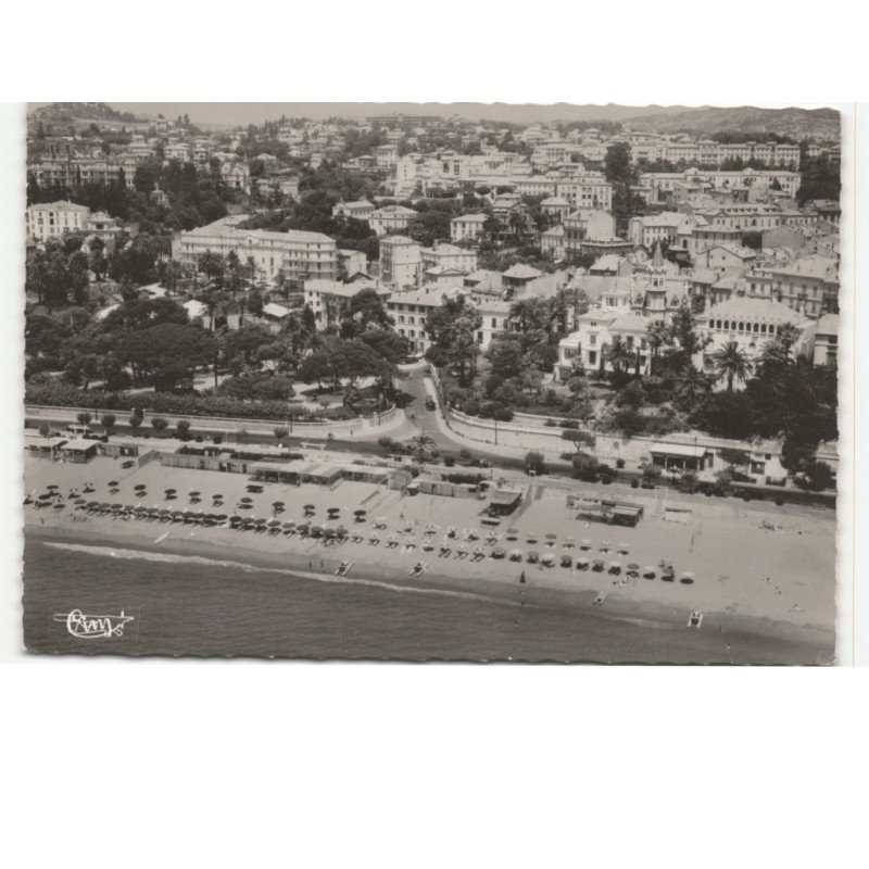 CANNES: la plage du midi et square brougham vue aérienne 10X15 - très bon état