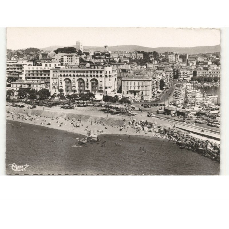 CANNES: le port et quai saint-pierre vue aérienne 10X15 - état
