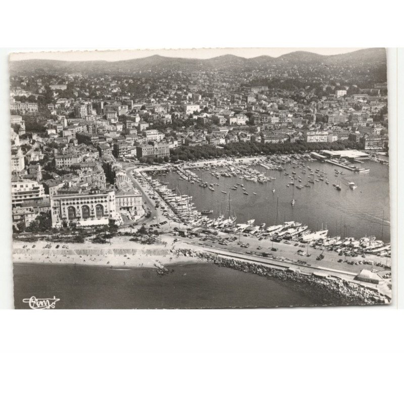 CANNES: vue générale sur le port et quai saint-pierre vue aérienne 10X15 - très bon état
