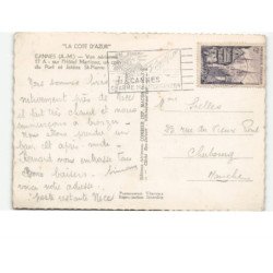 CANNES: hôtel martinez, un coin du port et jetées saint-pierre vue aérienne 10X15 - état
