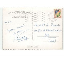 GOURDON: curieux village sarrazin, les lacets de la route de gourdon vue aérienne 10X15 - très bon état