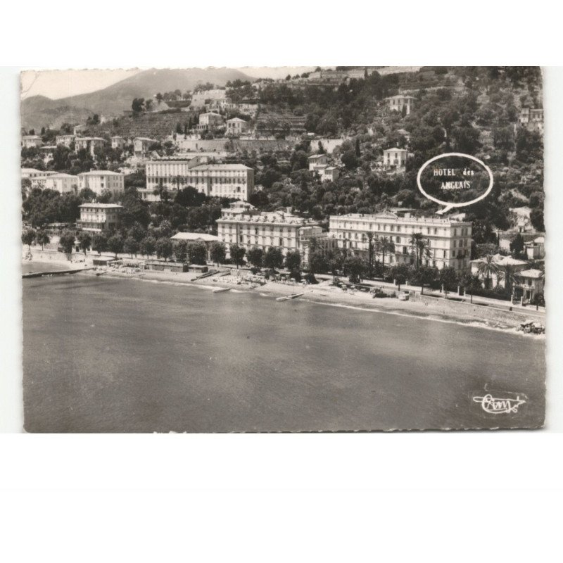 MENTON: la baie de garavan hôtel des anglais vue aérienne 10X15 - état