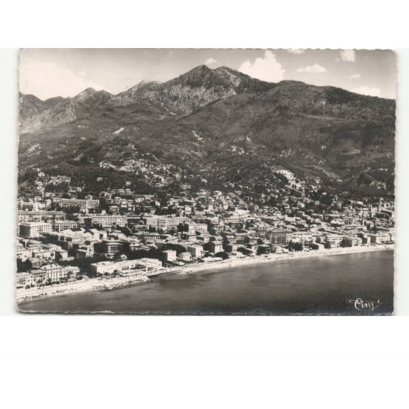 MENTON: le casino et sa plage promenade du midi vue aérienne 10X15 - très bon état