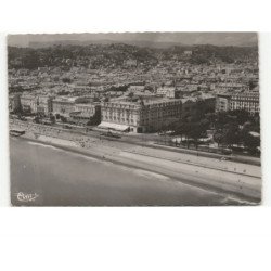 NICE: la plage et de la promenade des anglais, hôtel rhul vue aérienne 10X15 - très bon état