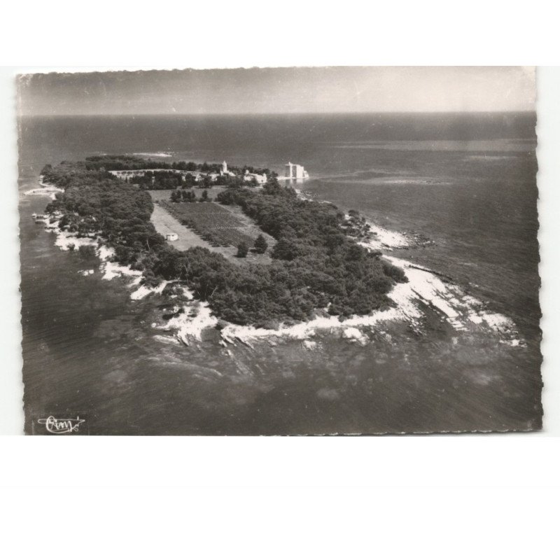 NOTRE-DAME-de-LIERINS: vue d'ensemble de l'ile saint-honorat vue aérienne 10X15 - très bon état