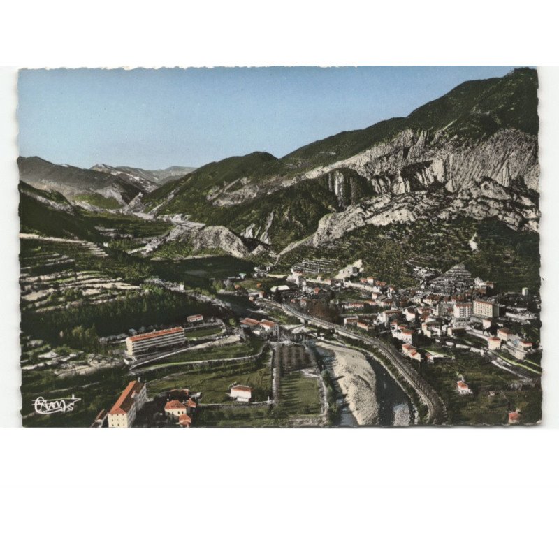 PUGET-THENIERS: la ville et la vallée du var vue aérienne 10X15 - très bon état