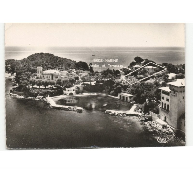 SAINT-JEAN-CAP-FERRAT: talon et hôtel brise-marine vue aérienne 10X15 - très bon état