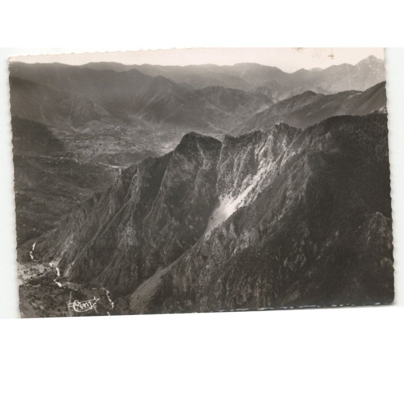 SAINT-MARTIN-VESUBIE: vue panoramique vallée de la vésubie, la maluna vue aérienne 10X15 - très bon état