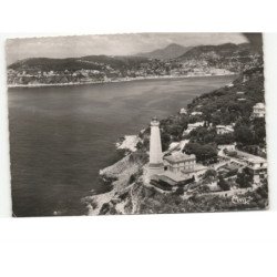 SAINT-JEAN-CAP-FERRAT: phare de la pointe du cap-ferrat et le mont-boron vue aérienne 10X15 - très bon état