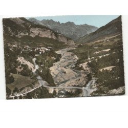 SAINT-MARTIN-D'ENTRAUNES: vue générale vallée du var et de saint-martin-d'entraunes vue aérienne 10X15 - très bon état