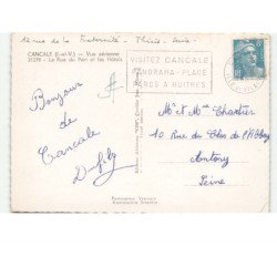 CANCALE: la rue du port et les hôtels vue aérienne 10X15 - très bon état