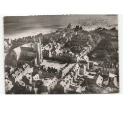 CANCALE: l'église et au loin la jetée vue aérienne 10X15 - très bon état