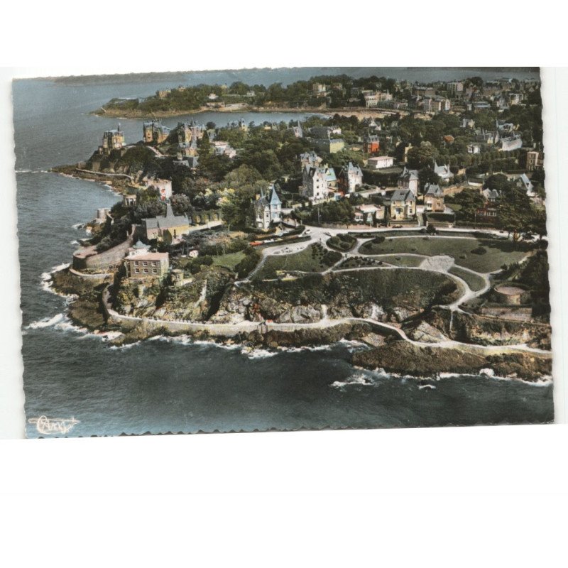 DINARD - SAINT-ENOGAT: les jardins du port riou la promenade de la malouine vue aérienne 10X15 - très bon état