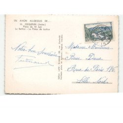 ISSOUDUN: place du juin 10, le beffroi, le palais de justice aérienne 10X15 - très bon etat