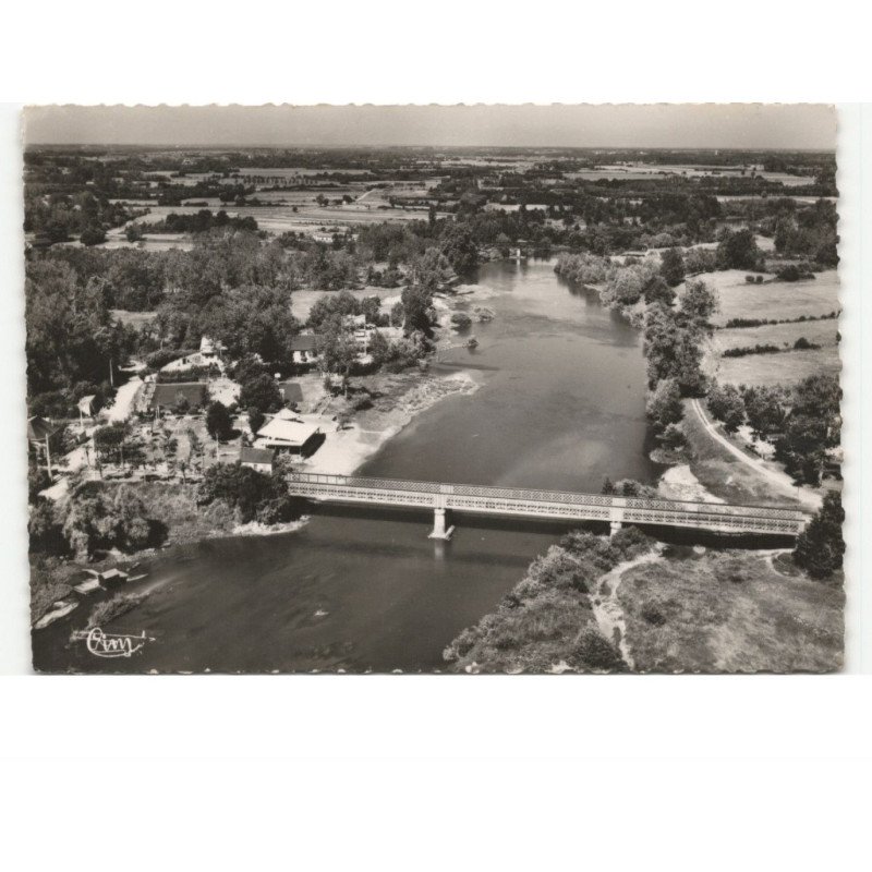 CHABRIS: le pont sur le cher et la plage vue aérienne 10X15 - très bon etat