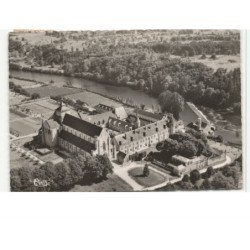 FONTGOMBAULT: abbaye notre-dame vue de l'ouest vue aérienne 10X15 - très bon etat