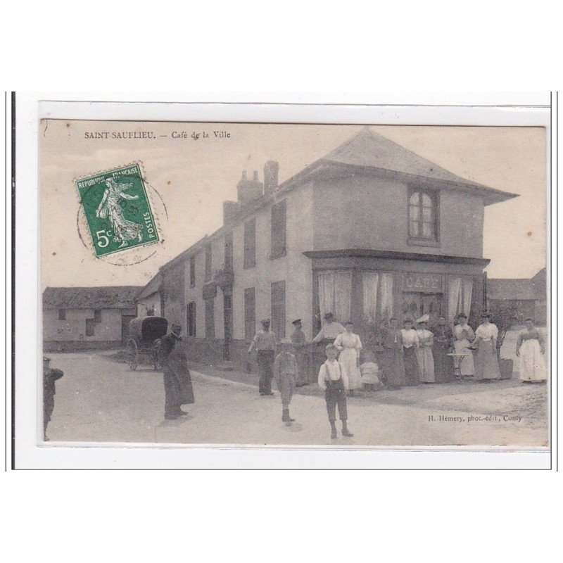 SAINT-SAUFLIEU : café de la ville - tres bon etat