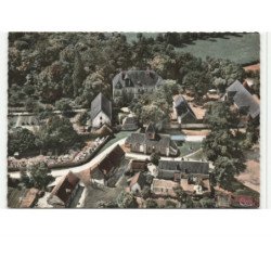 NOHANT: l'église et la maison de georges sand vue aérienne 10X15 - etat