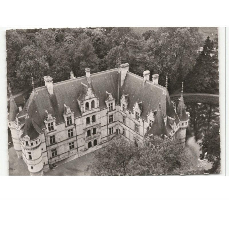 AZAY-le-RIDEAU: le château XVIe siècle vue aérienne 10X15 - très bon état