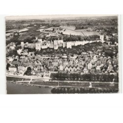 CHINON: le château et vue générale vue aérienne 10X15 - très bon état